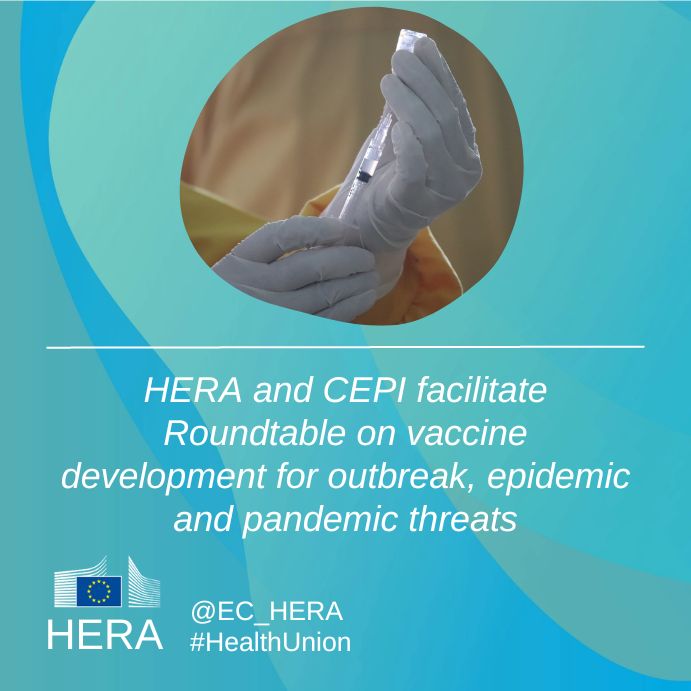 HERA & CEPI facilitated a Roundtable on the power of collaboration to address medical countermeasures R&D for epi & pandemic threats. Collaboration could help drive breakthroughs in science & technology, progress in vaccine & therapeutics development. 👉 europa.eu/!44BCYQ