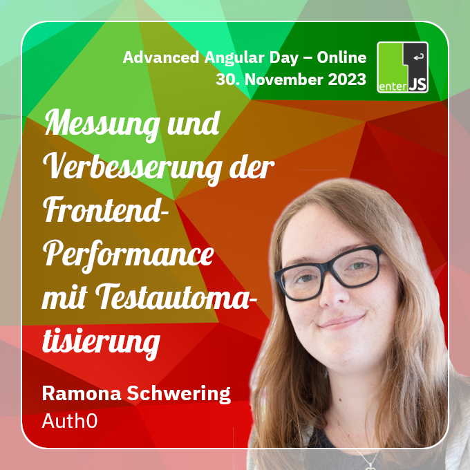 Auf unserem Advanced Angular Day am 30. November präsentiert @leichteckig ihren Talk: Messung und Verbesserung der Frontend-Performance durch Testautomatisierung Zum Talk: tinyurl.com/269nj4nk