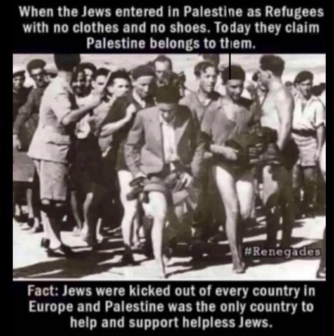 SoftWarNews's tweet photo. Orang-orang Yahudi tiba di Palestina sebagai pengungsi dari seluruh Eropa dan Palestina memberi mereka perlindungan pada saat itu. 

Saat ini mereka mengklaim bahwa seluruh Palestina adalah milik mereka dan membumi hanguskan penduduk asli #FreePalestine https://t.co/L4b7bUSDsu