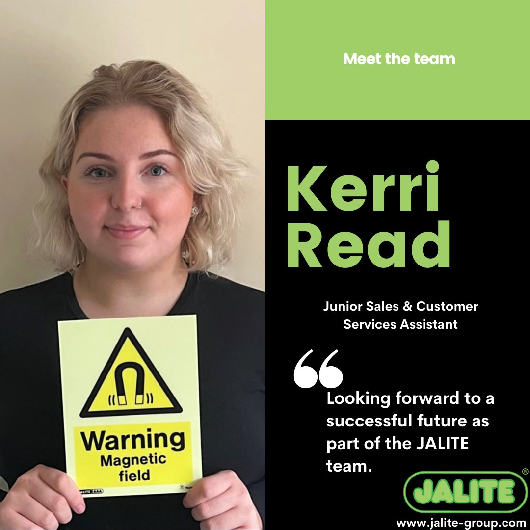 We are pleased to introduce Kerri, the new addition to the JALITE team!

Kerri joined our team in September as Junior Sales &amp; Customer Services Assistant.

Kerri is excited to speak with you all...

jalite-group.com/en/content/more

#meettheteam
#Jalite
#SafetyFirst
