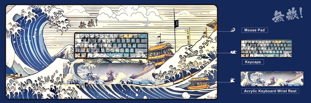 Gunmjo_o's tweet photo. 🌊Greate Wave series🌊
🤟🏻Gunmjo takes you to unlock a stress-free computer experience!
Keyboard acrylic wrist rest
➕Matching  Keycaps 
➕Gaming Mousepad ૮₍ᵔ⤙ᵔ ₎ა
🔗https://t.co/dlHnSxHruS?
ref=myi_title_dp
#gunmjo #keyboardcable #wristrest #keyboardcables #mousepad #keycap https://t.co/mjKQPYHcwe