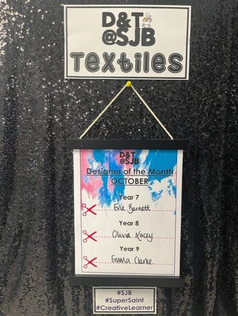 DT_SJB's tweet photo. Well done to Evie, Olivia and Emma for being awarded Designer of the Month for Textiles. Beautiful sketchbooks developing from all three of you! 🌟✏️
#sjb #supersaint #creativelearner https://t.co/yijPwFpIwK