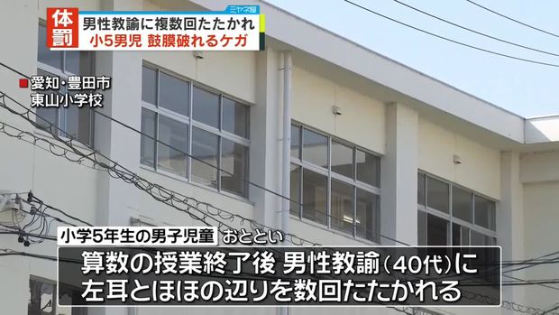 愛知豊田市東山小学校の体罰問題