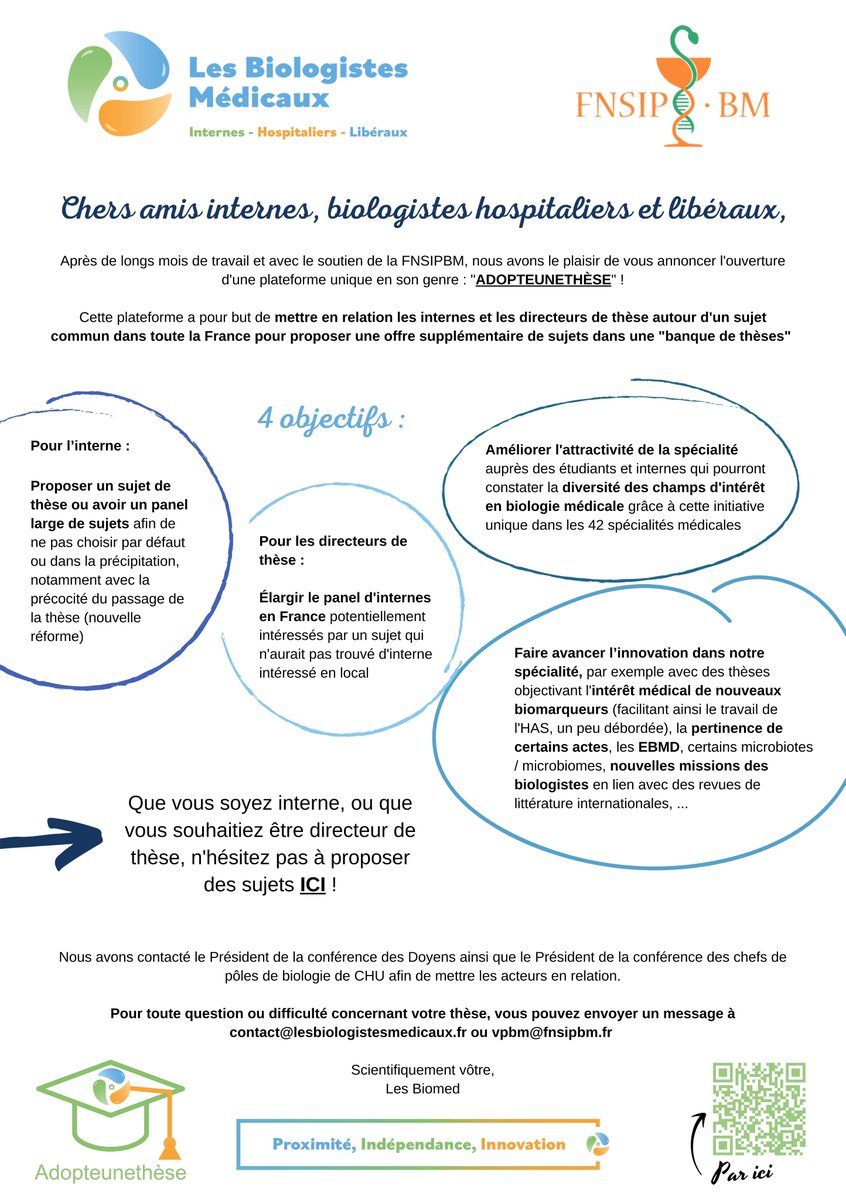 LesBIOMED's tweet photo. 🤩🤗 Découverte et inauguration d'une plateforme unique : ADOPTEUNETHÈSE !
>> https://t.co/H7nbbFKH53
@fnsip_bm https://t.co/LhfttsmRco