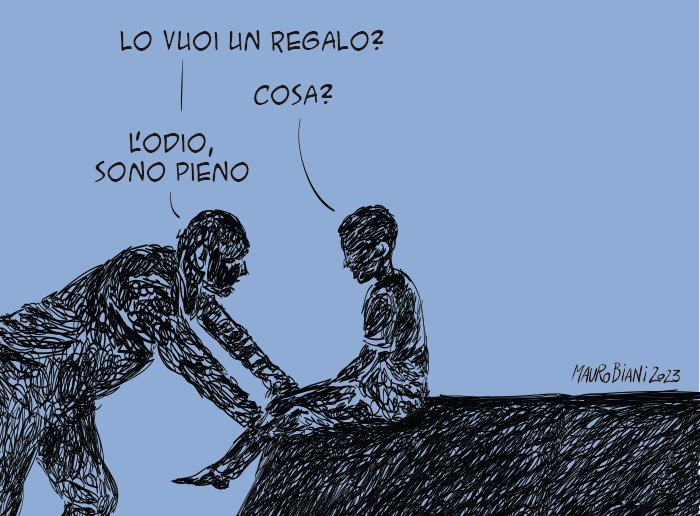 "ODIO A VENDERE..."
un'imbarazzate eredità alle nuove generazioni!

<a href="/maurobiani/">Mauro Biani</a>