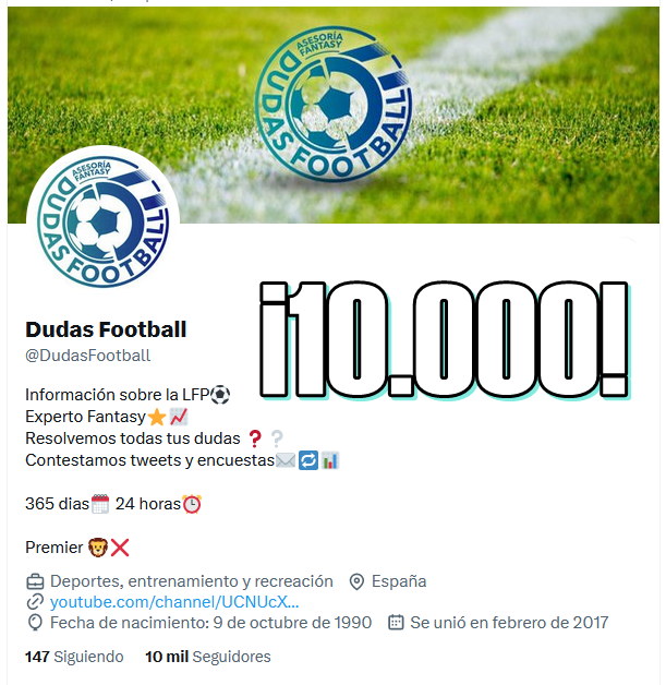 🥹Cuando comencé este proyecto, jamas creí que fuera a llegar a esto.

⭐️Mi objetivo era estar lo mejor informado y poder ayudaros, sobretodo, a los que no tenéis tanto tiempo para estar al dia en fantasy.

❤️De corazón, muchísimas gracias por el apoyo.

¡YA SOMOS 10.000!