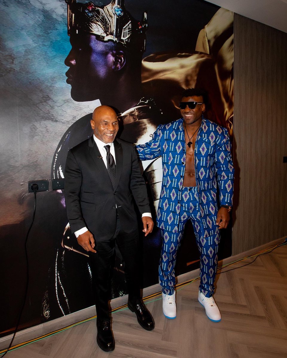 MikeTyson's tweet photo. “We will know the answer to the Battle of the Baddest tomorrow.”  #riyadhseason @francis_ngannou @Tyson_Fury @Turki_alalshikh https://t.co/MedcBQbYdu