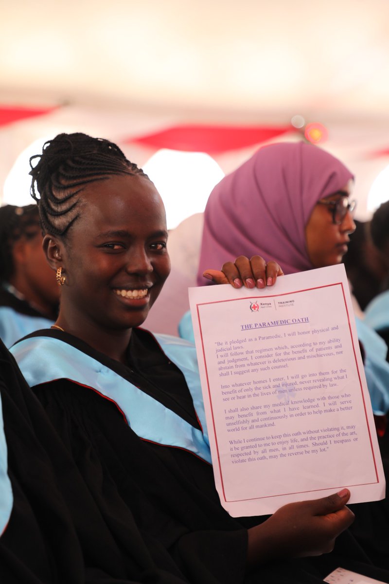 KRCTI_Kenya's tweet photo. @KRCTI_Kenya Paramedic Class of 2023 Taking the Paramedic Oath.
Congratulations to the Paramedic Class of 2023!
#9thGraduation Ceremony https://t.co/zDG0haqcWo