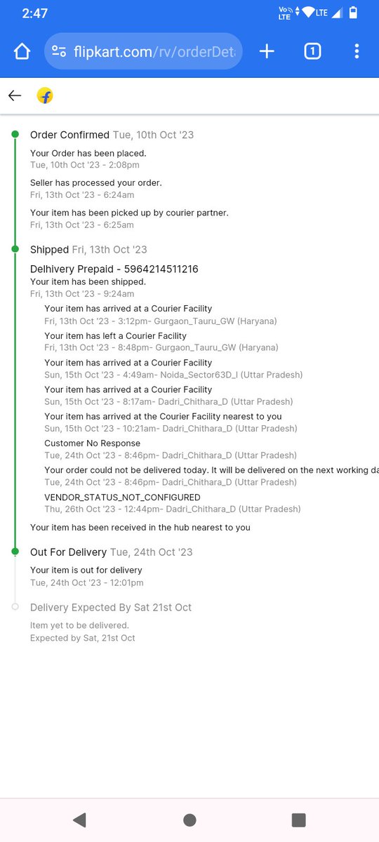 imbnt2's tweet photo. Hello team Flipkart I'm very disappointed and unhappy due to your service and customer support i book a mobile on 10 October but the delivery of product are still pending in last 17 days and now i need my mobile immediately
The order No. is  OD429378222490062100 @flipkartsupport https://t.co/Hc7RTiolE9