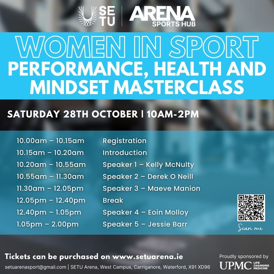 ArenaSETU's tweet photo. Still time to sign up to our Women In Sport: Performance, Health and Mindset Masterclass ‼
Don’t miss out on this incredible masterclass with great speakers covering topics on menstrual cycle, sport psychology, injury prevention and more.

Book now ➡ https://t.co/RTaG32CUrg https://t.co/Y3mpNAYQ0G