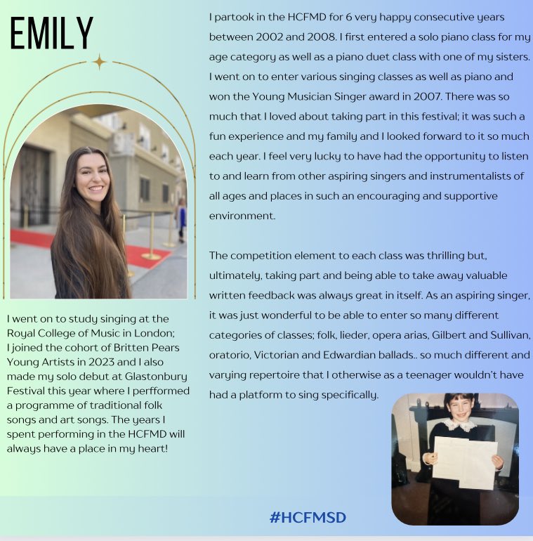 hcf4msd's tweet image. Emily performed at Glastonbury this summer - amazing! We love people sharing fond memories of the festival #hcfmsd #musicfestival #harrogatemusic