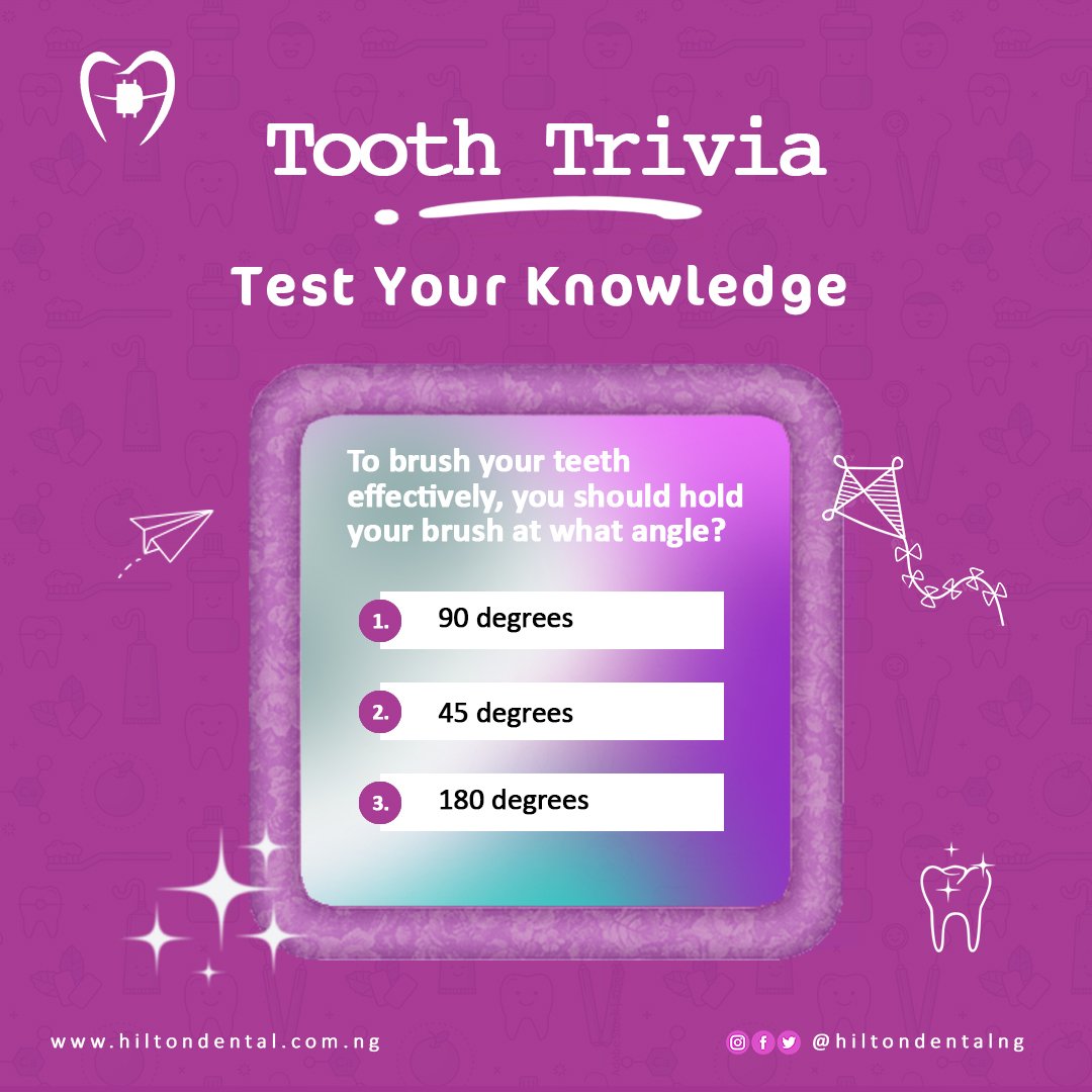 Take this short quiz to discover your level of knowledge about dental care.

Leave your answer in the comment section.

#Toothtrivia
#dentalquiz
#oralhealth
#dentalcare