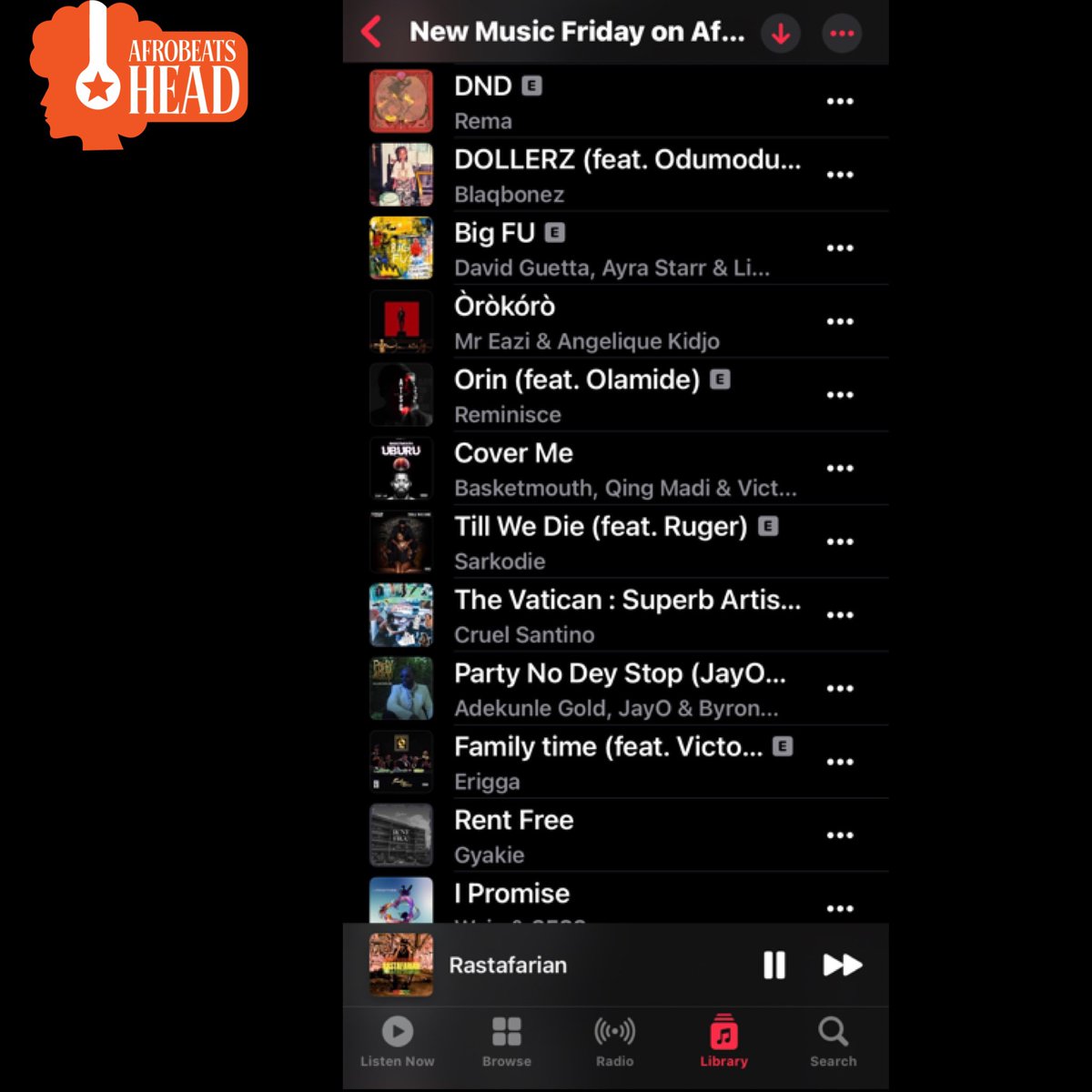 AfrobeatsHead's tweet photo. This is the hardest New Music Friday playlist you’ll see on Twitter today.
Start from our cover boy @tweehz , then to @Nseghhee before working your way down for the ultimate listening experience.
You’re welcome 

https://t.co/ne46GI1No7 https://t.co/KVQ4WxKzaS