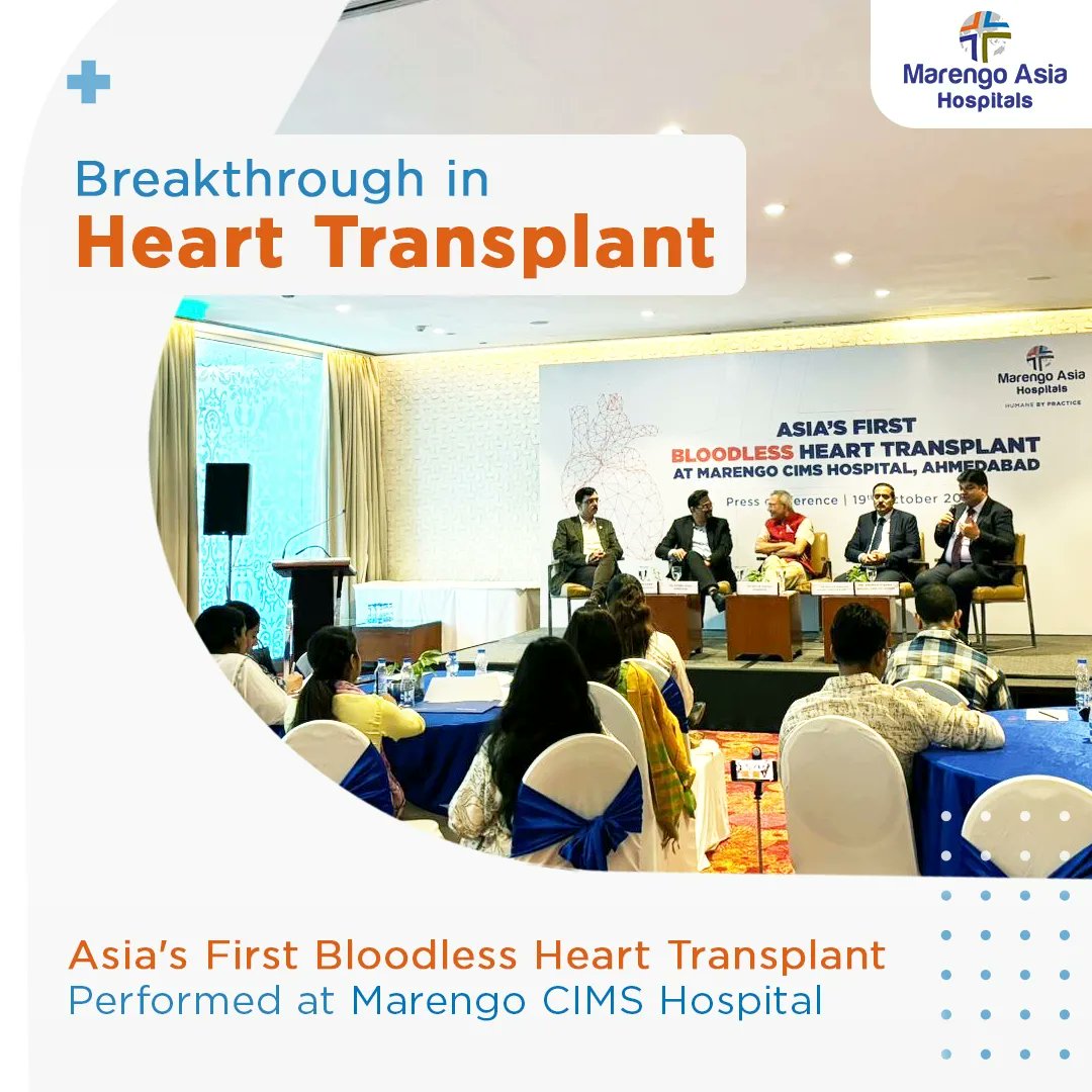 Marengo_Fbd's tweet photo. Marengo CIMS Hospital, Ahmedabad, is proud to announce a groundbreaking achievement in the field of heart transplants. We have set a remarkable milestone by successfully conducting Asia's very first bloodless heart transplant. https://t.co/I42ShSgr2j