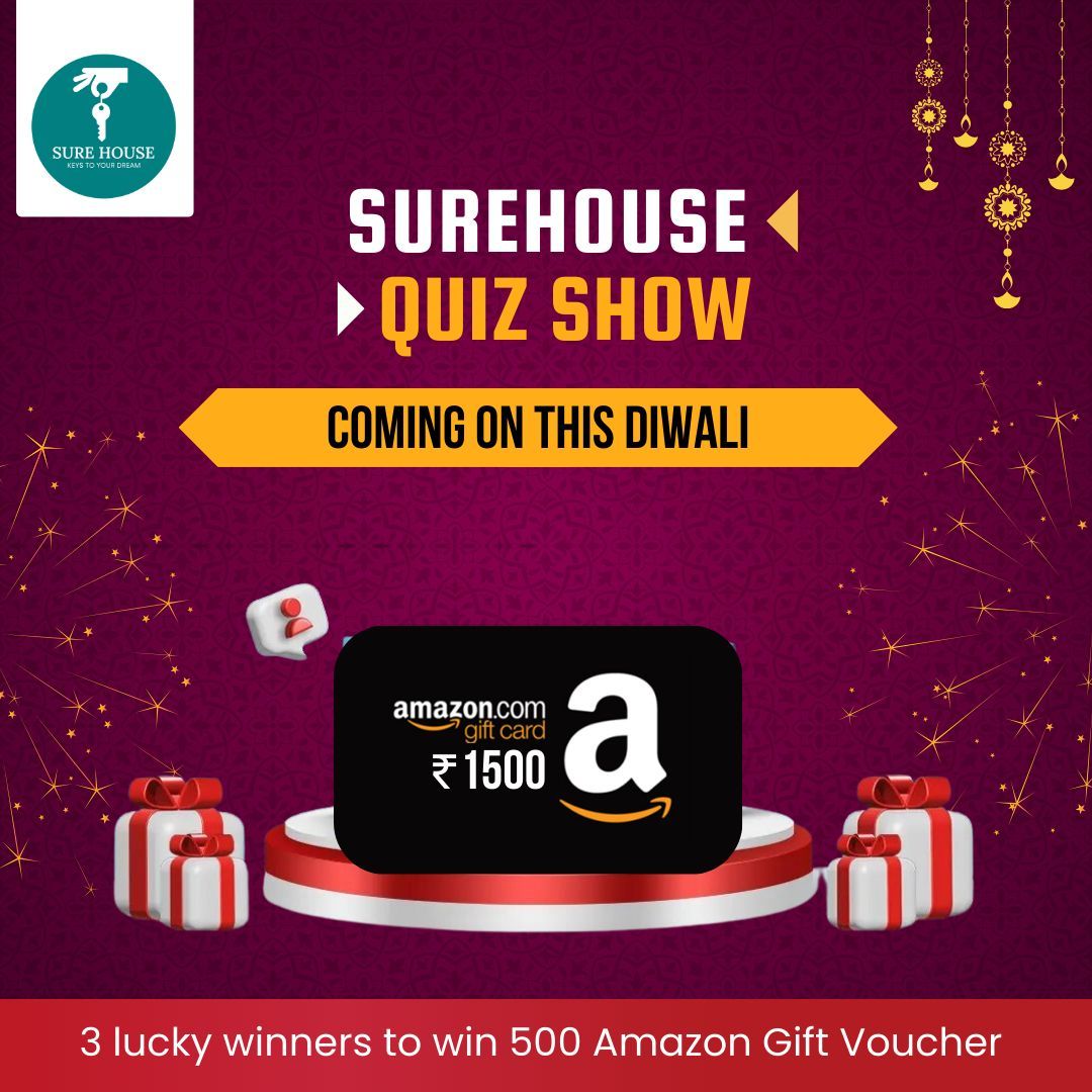 Join our Diwali quiz at SUREHOUSE! Win 1,500 Amazon vouchers and let the festivities shine. 

#surehousediwaliquiz #winamazonvouchers #diwalicelebrations #giveaway #amazongiveaway #giveawayindia #giveawaygift #giveawayvoucher #amazonvouchergivaway #quizyourway