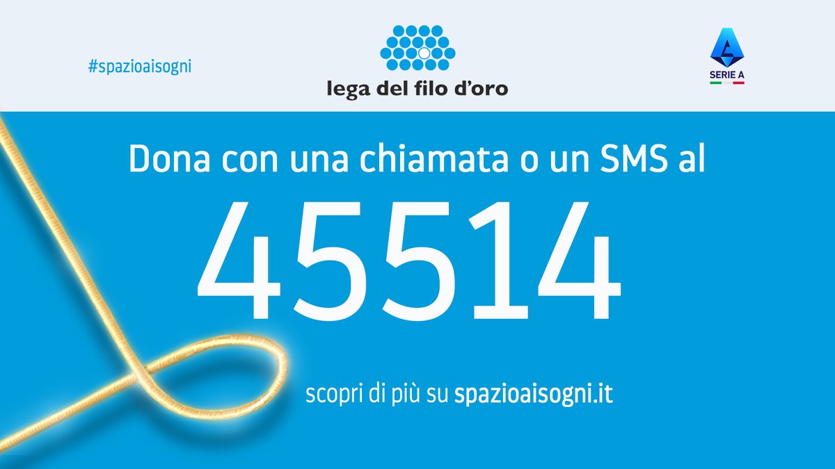 Anche il Genoa CFC insieme a tutta la Serie A è al fianco della <a href="/LegadelFilodOro/">Lega del Filo d'Oro</a> per dare ai bambini sordociechi il diritto di sognare un futuro e uno spazio che possa accoglierli con tutto l’amore e le capacità che servono.

Diamo spazio ai sogni di chi non vede e non sente.
