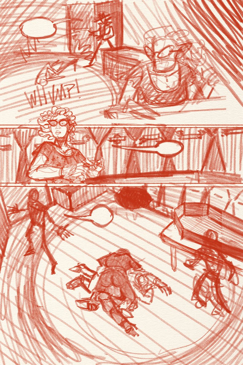 Foulsham_Art's tweet photo. Page FIVE of the #elfwithnoname! here is the first pencil layer that has enough detail to make sense to anyone other than me lmfao! "Elf" is written by @aJeffSchiller who has another comic in the same universe on @KickstarterRead @Kickstarter!! https://t.co/ftEcnnb64c https://t.co/PDSU3ekw7D