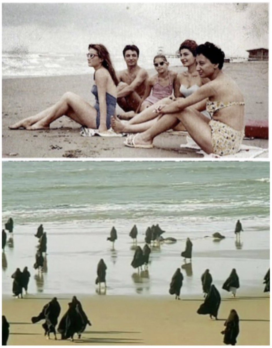 cramceleden74's tweet photo. 🇮🇷 Images d’Iran.
Du bikini à la burqa en cinquante ans…

La même destinée pour l’Europe ? Fatalité ? Lâcheté ? Abandon ?  Soumission ? https://t.co/tJTfP1BYB4