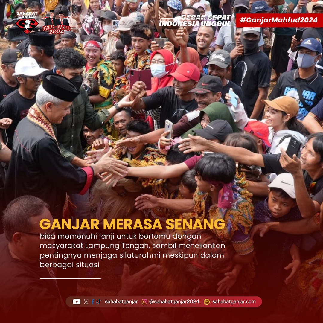 giacan_'s tweet photo. Kedatangan Bacapres Ganjar Pranowo disambut antusias masyarakat Nambahdadi, Kecamatan Terbanggi Besar, Lampung Tengah, Kamis (26/10/2023).

#SahabatGanjar  #GanjarMahfud2024 https://t.co/5wRs05V3FD