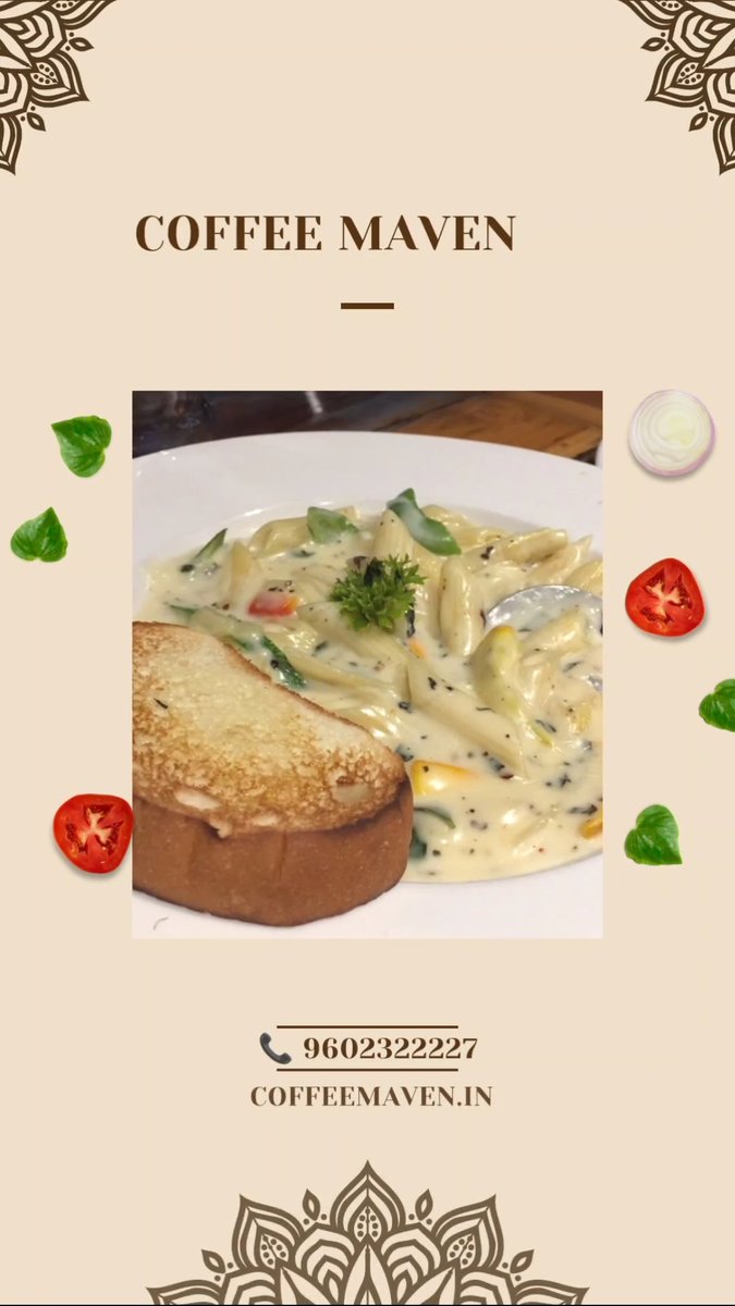 Indulge in creamy perfection at Coffee Maven. Our White Sauce Pasta is a symphony of flavors in every bite.

#CoffeeMavenDelights #WhiteSaucePastaLove #coffee #coffeemaven #coffeetime #coffeelove #coffeelover #whitesaucepasta #whitepasta #pasta #pastaislove #lovepasta #pastalover