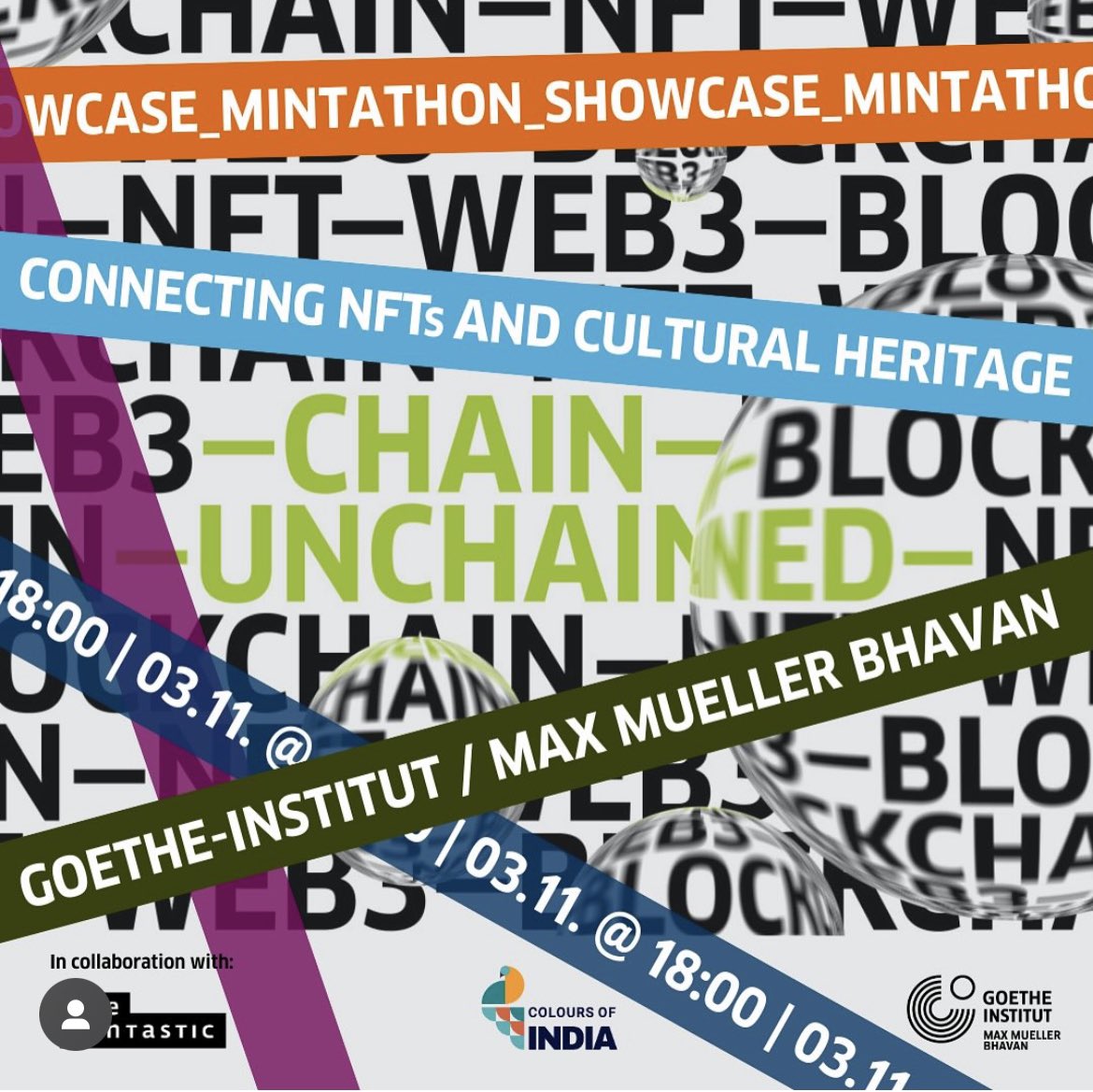 We’re partners with Goethe Institute in hosting their first ever NFT event at the end of India’s first NFT art residency. Can everyone please share this post and help amplify the event that is happening on the 3rd of November.
<a href="/goetheinstitut/">goetheinstitut</a> #web3 #NFT