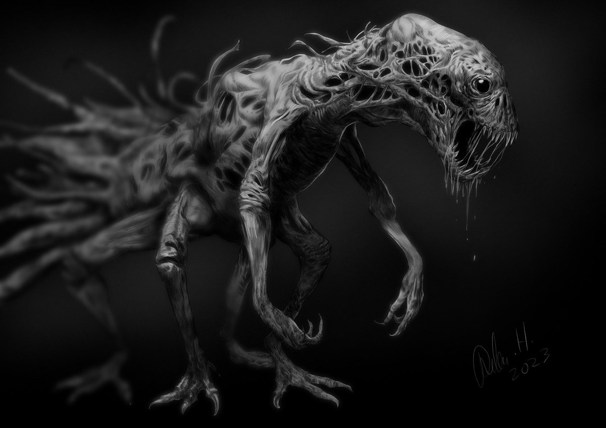 TheRooh1's tweet photo. A Hound Of Tindalos 

#art #arte #inktober #cosmichorror #inktober2023 #artists #artistsonx #artistsofx #digitalart #creatureart #hplovecraft #draw #drawings #drawing #artsy #artworks #clipstudiopaint #illustration #nzart #nzartist #cosmichorrorinktober https://t.co/di6DPODEVi