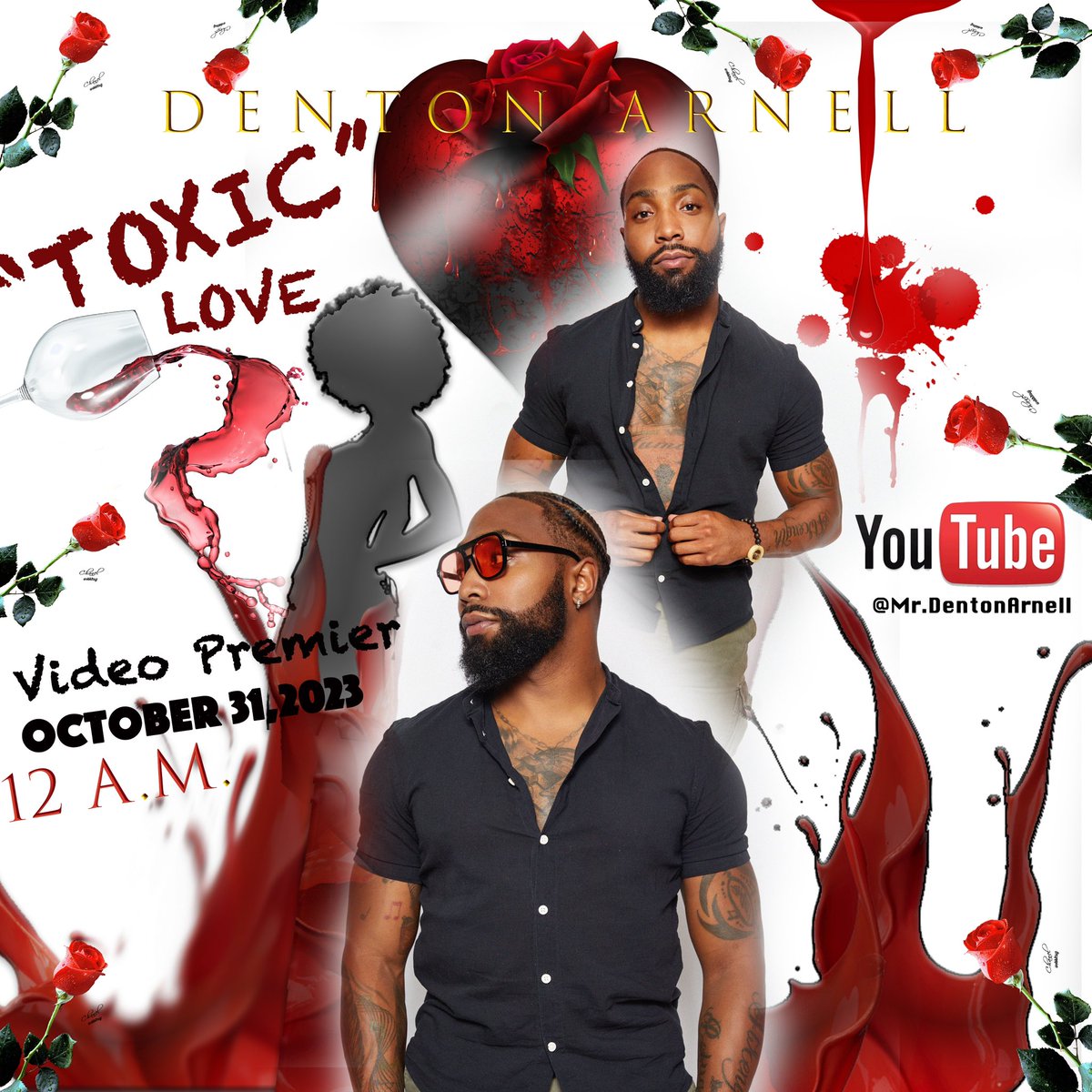 DentonArnell's tweet photo. 🚨🚨NEW MUSIC VIDEO ALERT!!!!!
Check out the video of my new song:
 “TOXIC LOVE”
From my 2024 album (MOODS)
Releases on 🎃HALLOWEEN 🎃 
Tuesday (October 31, 2023) 

@ MIDNIGHT 🕛 (12am) 🍿 🎥 

YouTube channel: MrDentonArnell 

ITS SOOO DOPE!!!!! 🔥🔥🔥
#DentonArnell #ToxicLove https://t.co/yHGH8mQsBY