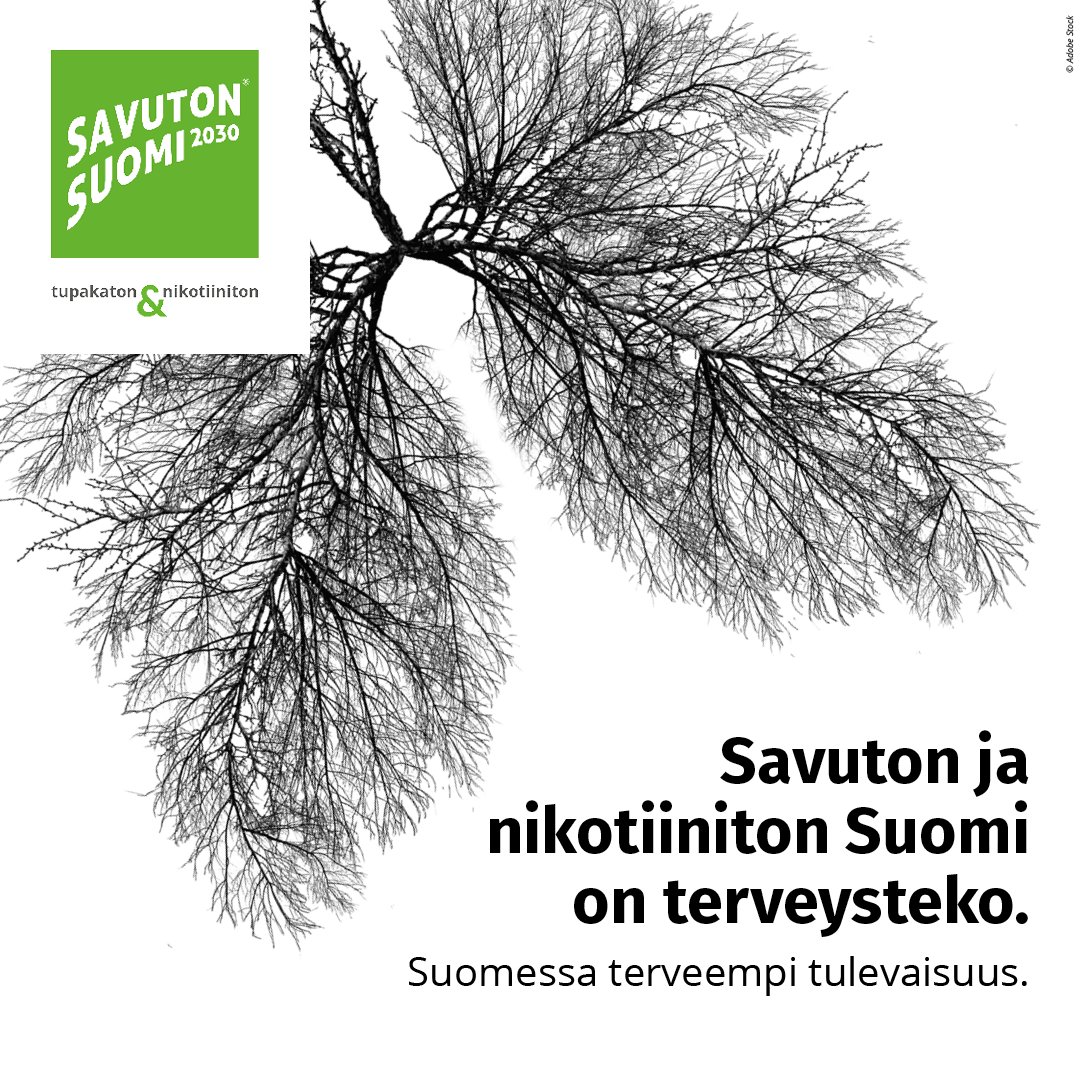✅ Tupakointi on vähentynyt edelleen, mutta väheneminen vaikuttaa hidastuneen, selviää Tupakkatilastosta 2022.
✅ Tupakointi on merkittävä yksittäinen, estettävissä oleva terveysriski. Määrätietoisia toimia tupakoinnin vähentämiseksi tarvitaan.
✅ Savuton ja nikotiiniton Suomi on
