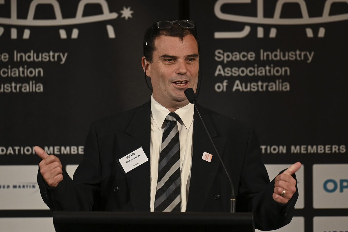spaceindustryoz's tweet photo. Day 2 Southern Space 2023 conference kicked off with Opening Remarks from SIAA Chair Jeremy Hallett, followed by a presentation from SIAA Foundation Member Deloitte on the Space Threats Landscape &amp; Space Information Sharing and Analysis Centre (ISAC).

#southernspace #siaa https://t.co/rIpte2bqS8