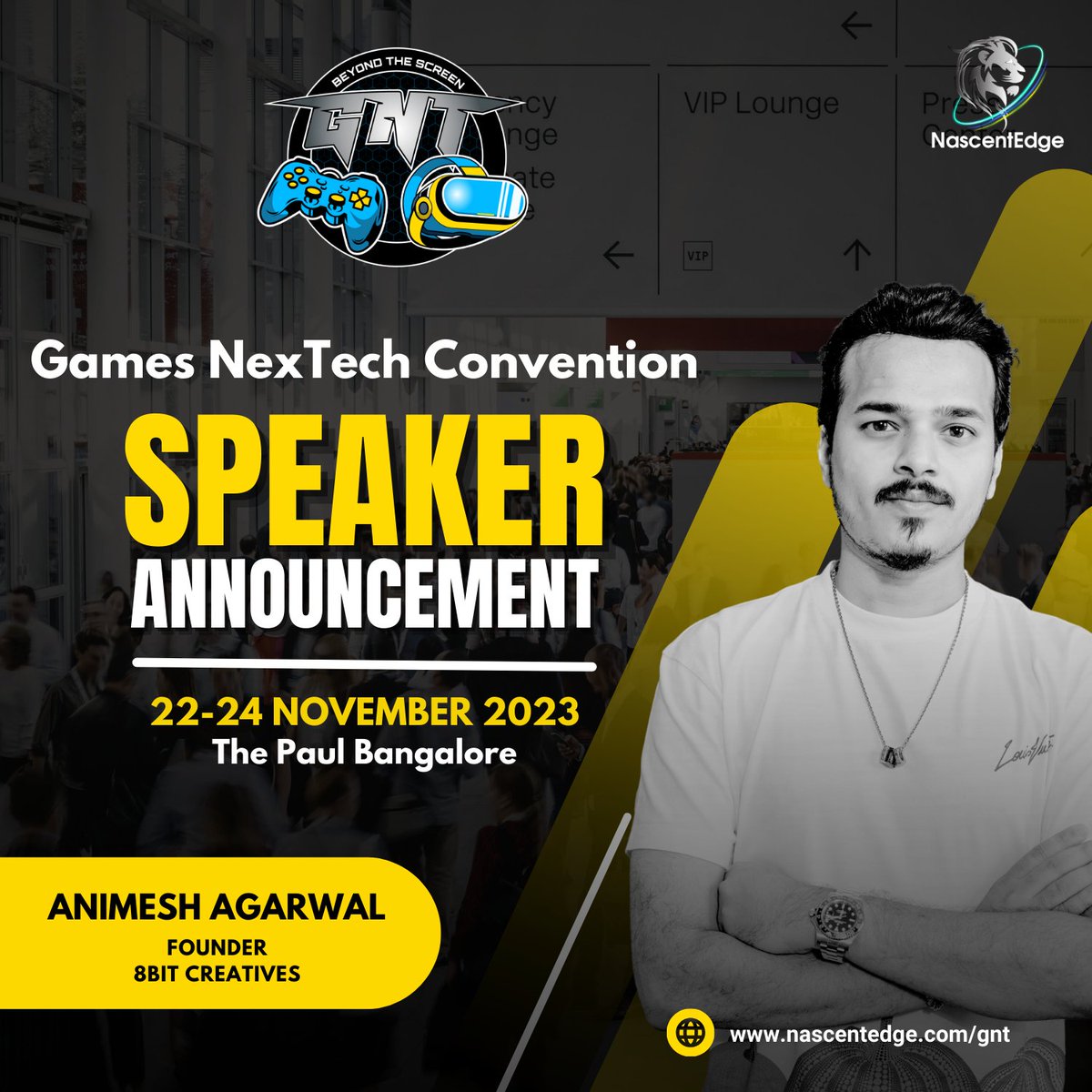 We are thrilled to announce Animesh Agarwal (THUG), Founder &amp; and CEO at 8Bit Creatives, as the latest addition to our stellar speaker lineup for GNT 2023. 
For more details, visit:lnkd.in/dGu3YDxz

📅 Date: 22nd - 24th November 2023
📍 Venue: Bengaluru, #india
#gamedev