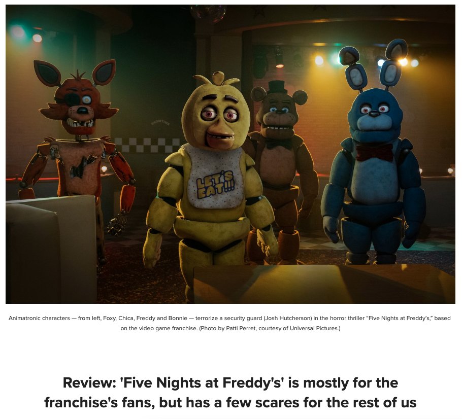 Five Nights at Freddy's brings horrifying animatronic animals to