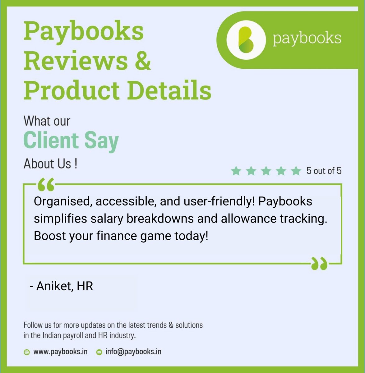 Calling all finance enthusiasts! Our users love how Paybooks streamlines financial tasks. 
Join the conversation: Have you experienced the benefits?
Share your thoughts below!

#PaybooksExperience #UserReviews #FinancialSoftware #Accounting #Success #SavingsWithPaybooks