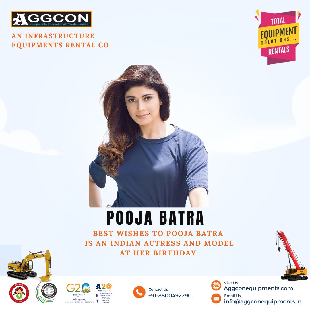 AGGCONEQUIPMENT's tweet photo. Mrs. @iampoojabatra (Indian Actress And Model)
Wishing you a very Happy Birthday.
We thank you for your outstanding services to the nation. Wishing you good health, long life, and happiness.
#G20Bharat #GlobalRentalAlliance #aggcon20 #A20
#aggcon #HappyBirthdayPoojaBatra #BirthdayWishesPoojaBatra
#CelebratingPooja #PoojaBatraBirthday #IndianActress #ModelTurnedActress #BollywoodBeauty #TalentedPooja
#BirthdayGirl #WishingYouJoy