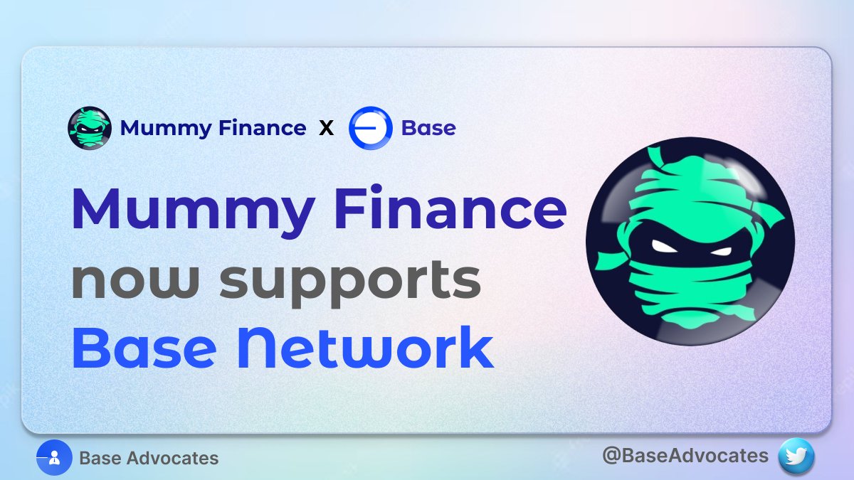 📢 @mummyftm is now supporting @BuildOnBase Network.

✨ Introducing Mummy Finance, the ultimate swap and perpetual DEX. Immerse yourself in a world of trading possibilities, with high liquidity for a diverse selection of blue-chip crypto assets.