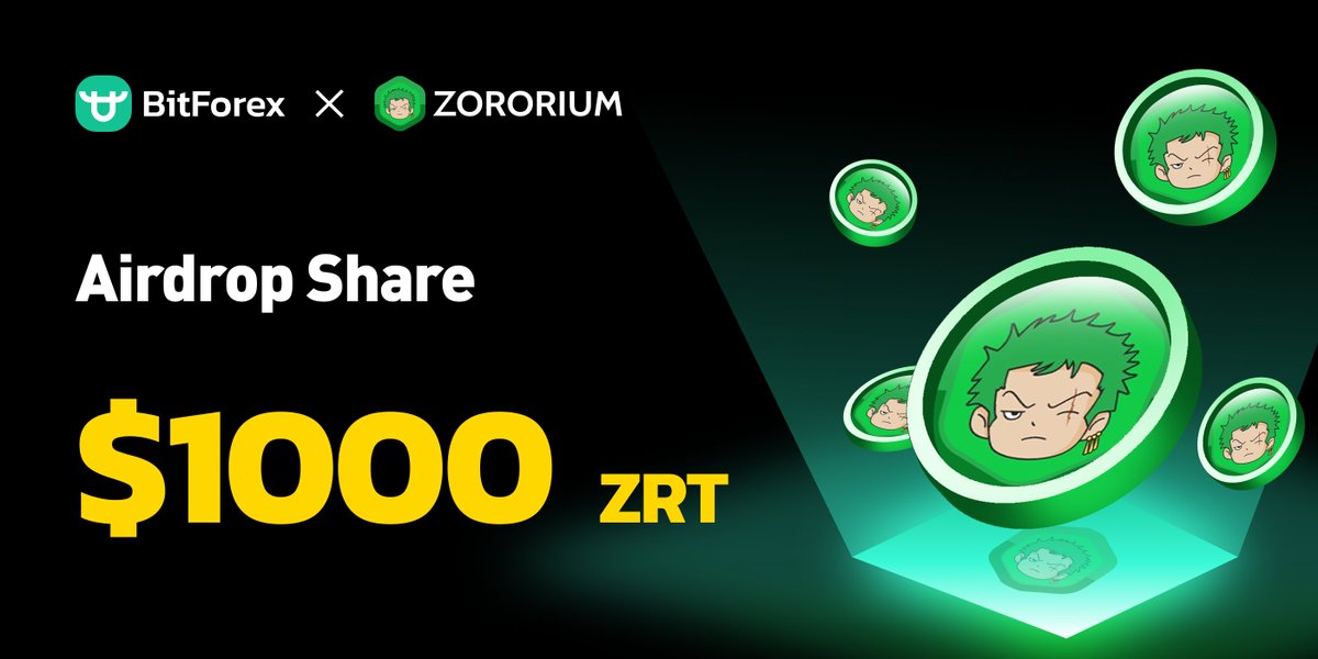 bitforexcom's tweet photo. #Airdrops Time💎

💰$1000 ZRT Prize pool!

⏰2023/10/27 14:00 - 2023/11/10 14:00 (GMT+8)

✅To Enter:
  1. Follow @bitforexcom @zorotokenio
  2. Like, RT, Comment
  3. Join Telegram:  
  🔹Zororium Token✈️https://t.co/OF1vxkHucf
  🔹BitForex✈️ https://t.co/gVY9hlaeIq

Subscribe ZRT Now👉:https://t.co/wpxdXtaC5Q

#BitForex #ZororiumToken #Giveaway