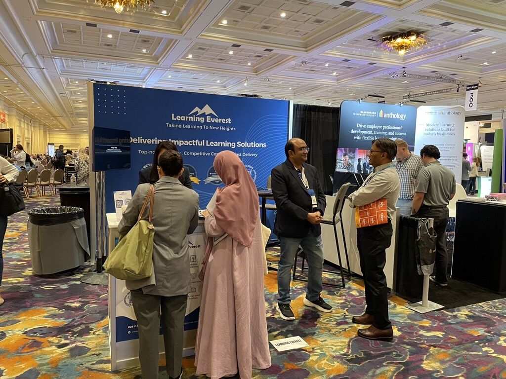 LearningEverest's tweet image. 🚀 As we wrap up an exhilarating #DevLearn2023, two days filled with growth, collaboration, and innovation at Booth 131. It's been a pleasure connecting with professionals in the field. Grateful for the connections made. Thanks to all who visited! 🤝 
#LearningEverest