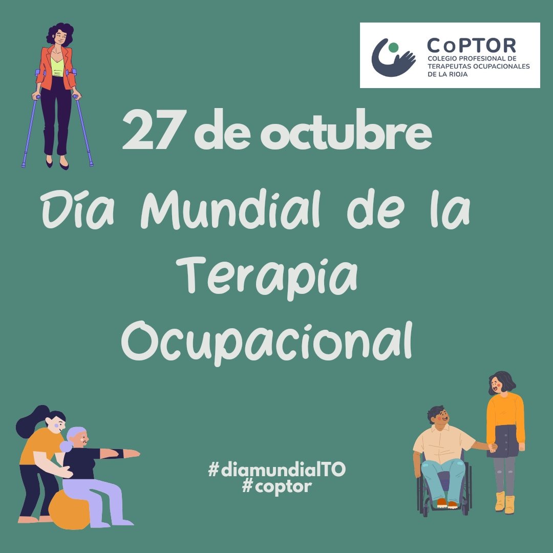 Feliz día  compañer@s!🎉

Hoy nos toca mostrarnos al mundo, dar a conocer otro año más esta bonita profesión. 👩‍🦽🧩

#coptor #diamundialTO #terapiaocupacional
#TO
