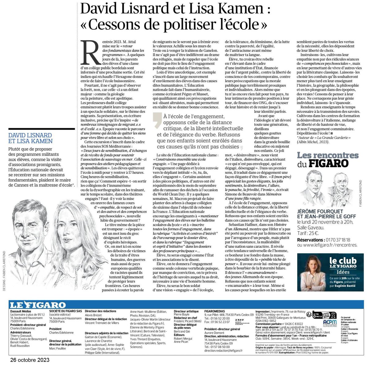 « Cessons de politiser l’école »

Retrouvez la tribune de <a href="/davidlisnard/">David Lisnard</a> et <a href="/LisaKamenHirsig/">Lisa Hirsig</a> parue hier dans <a href="/Le_Figaro/">Le Figaro</a> ⤵️