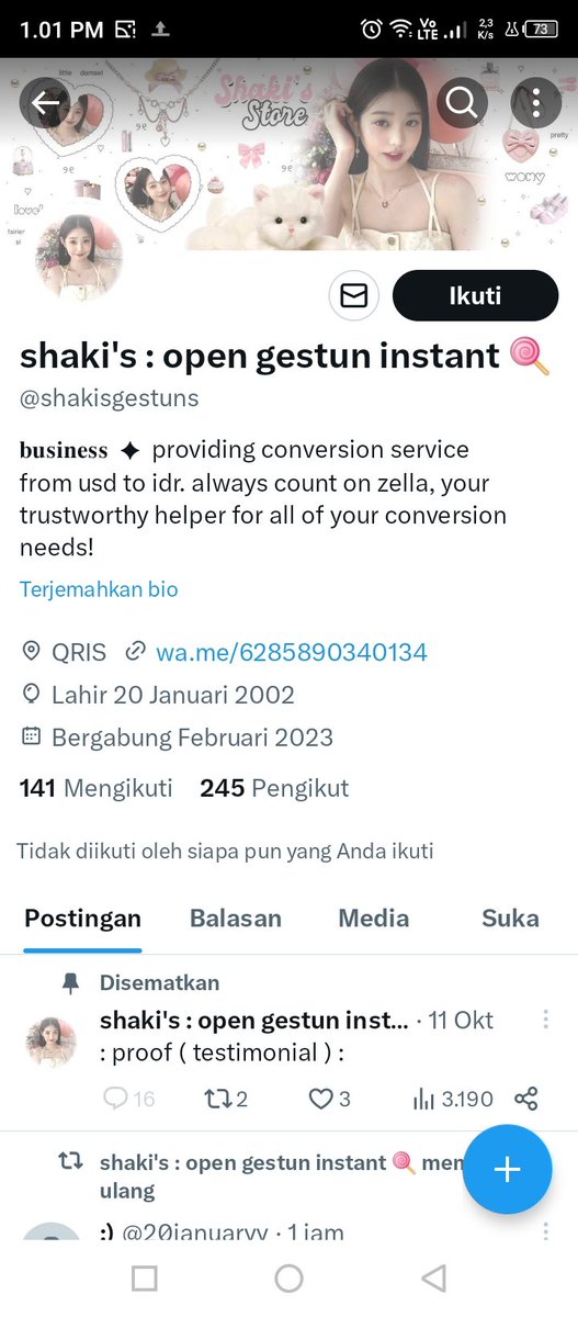 Bulan 🌙 mention after dm tweet media