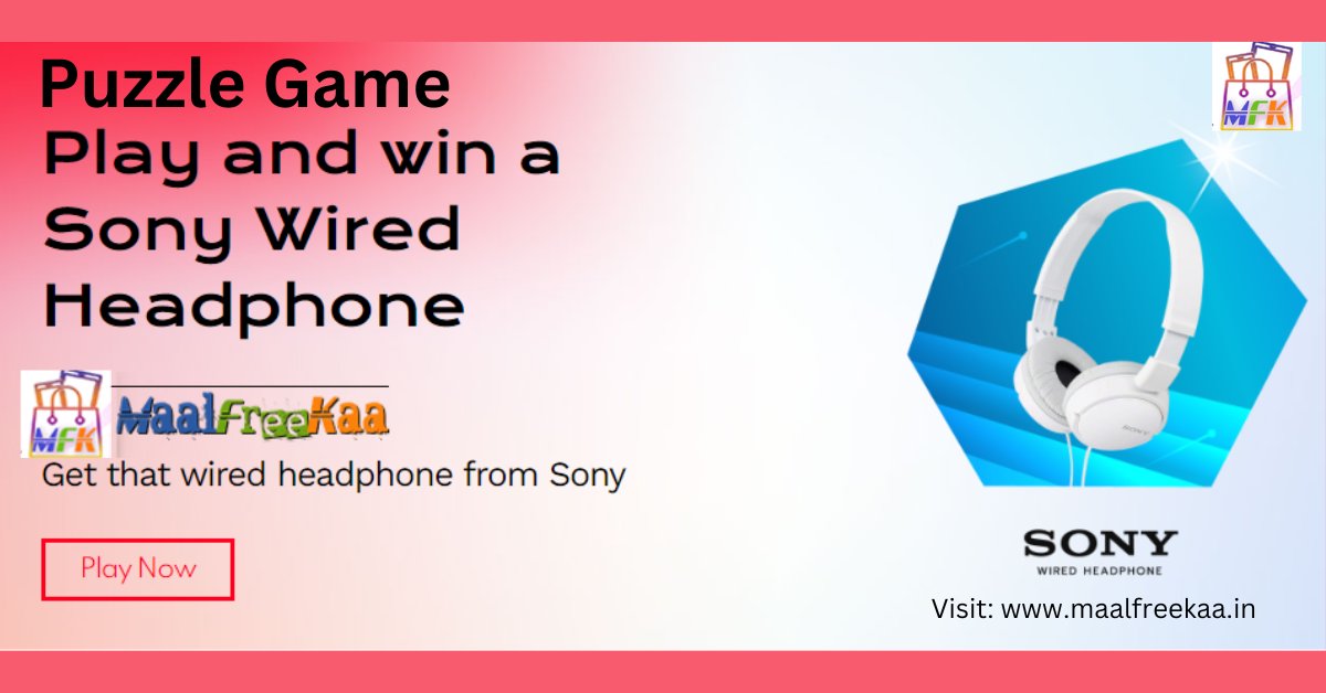 MaalFreeKaa's tweet photo. Play Puzzle Game &amp; Win Sony Headphones

#PlayOnMaalFreeKaa #Win #MaalFreeKaa #Prizes
https://t.co/OqjylBh0Lo

#PlayGame #Game #PlayAndWin #Contest #ContestAlert #Sony #Headphones https://t.co/XEVgsXgd2n