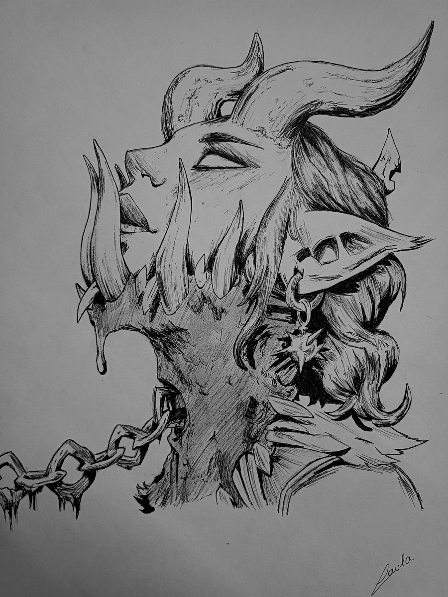 _shadow_95's tweet photo. Dibujo terminado del último Stream!!! 
A sido largo el proceso pero merecido 💪✨

#draw #drawing #tradicional #Demon #demongirl #twitch #lapiz #boligrafo https://t.co/DGl5WBBAS8