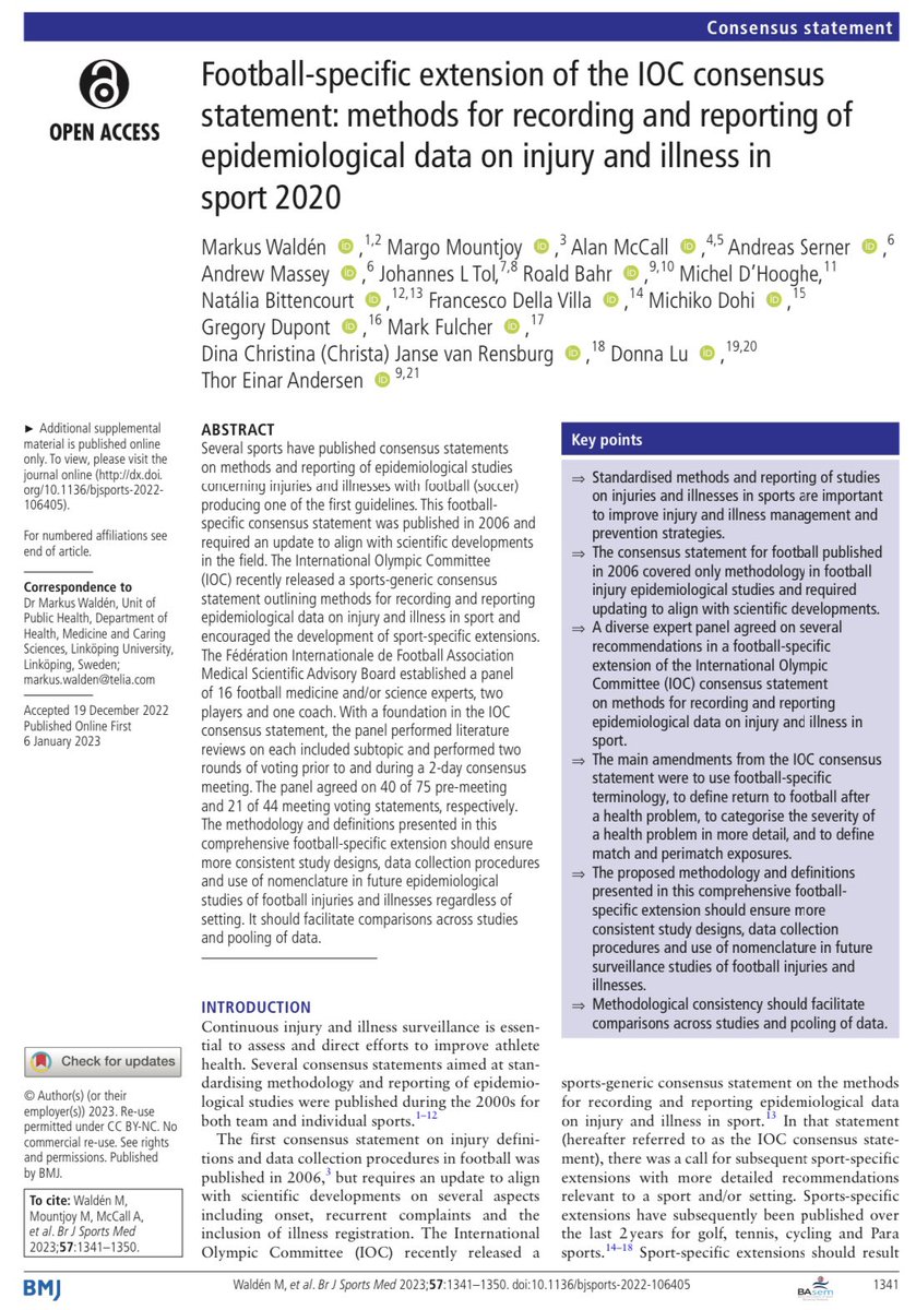 Very happy to see this one in print! #bjsm #openaccess #teamwork #consensus #frgsweden
