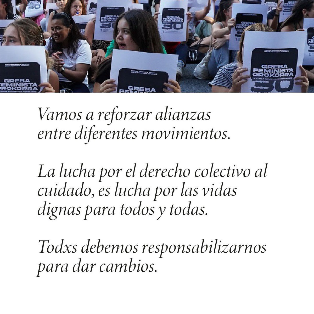 bizitzak's tweet photo. 🟠Zergatik orokorra?
¿Por qué general?

#Az30Nov
#GrebaFeministaOrokorra
#HuelgaFeministaGeneral
#ZaintzaEskubideKolektiboa
#DerechoColectivoAlCuidado https://t.co/KL6KS9sJaq