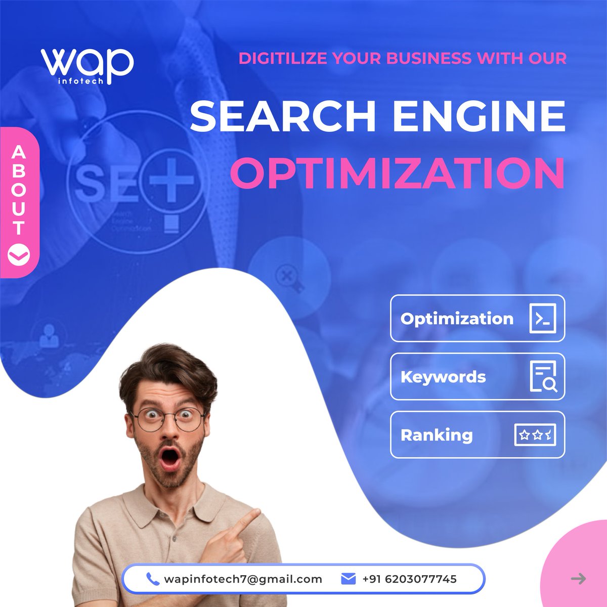 wapinfotech's tweet photo. Are you eager to supercharge your online presence, whether through your mobile app or website, for your business or personal brand? Look no further! Our team of seasoned SEO experts specializes in optimizing both mobile apps and websites to help you achieve your  goals. https://t.co/v7JFE98nyv