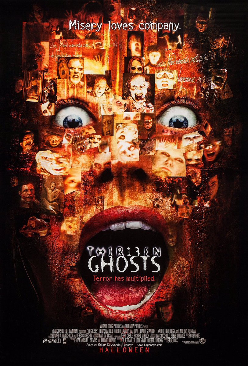 🎬MOVIE HISTORY: 22 years ago today, October 26, 2001, the movie ‘Thirteen Ghosts’ opened in theaters!

#TonyShalhoub #EmbethDavidtz #MatthewLillard #ShannonElizabeth #AlecRoberts #RahDigga #FMurrayAbraham #JRBourne #SteveBeck