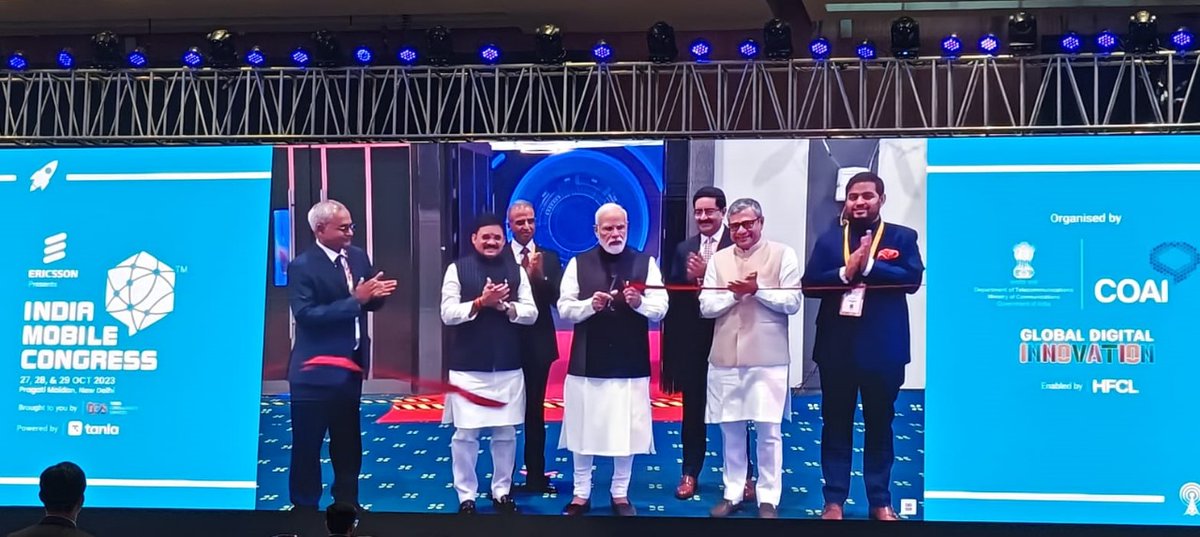 The PM's vision for a digital India unveiled at IMC 2023 is inspiring. We're stepping into a digital era with confidence! #PMAtIMC2023 #GlobalDigitalInnovation