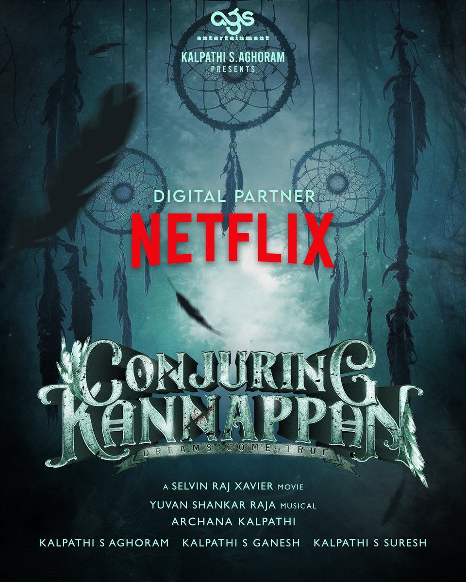 Digital Rights of #AGS24 titled #ConjuringKannappan bagged by @NetflixIndia Produced by @Ags_production #KalpathiSAghoram #KalpathiSGanesh #KalpathiSSuresh Directed by @selvinrajxavier @archanakalpathi @aishkalpathi @venkat_manickam @actorsathish @thisisysr @onlynikil