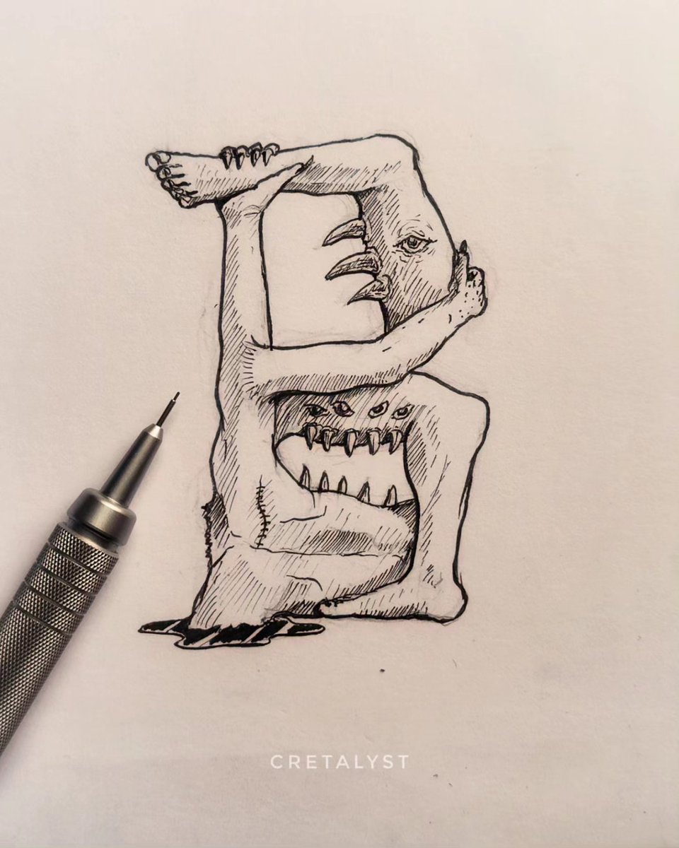 Cretalyst's tweet photo. Work of the beast.
#inktober day 27 #inktober2023 @inktober B for Beast.
.
.
#inktober2023beast #inktoberday27 #inktoberbeast #inktober23 #handlettering #tattoolettering #letterb #b #beast #cretalyst #cretalystinktober #calligraphymasters #letteringartist #inktoberart https://t.co/Fm2dcKbHG9