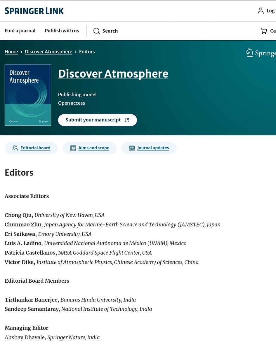 Tirthankar_IESD's tweet photo. New assignment as board member in Discover Atmosphere by Springer

https://t.co/T7vwTrBe3G https://t.co/NdHSSIklTI