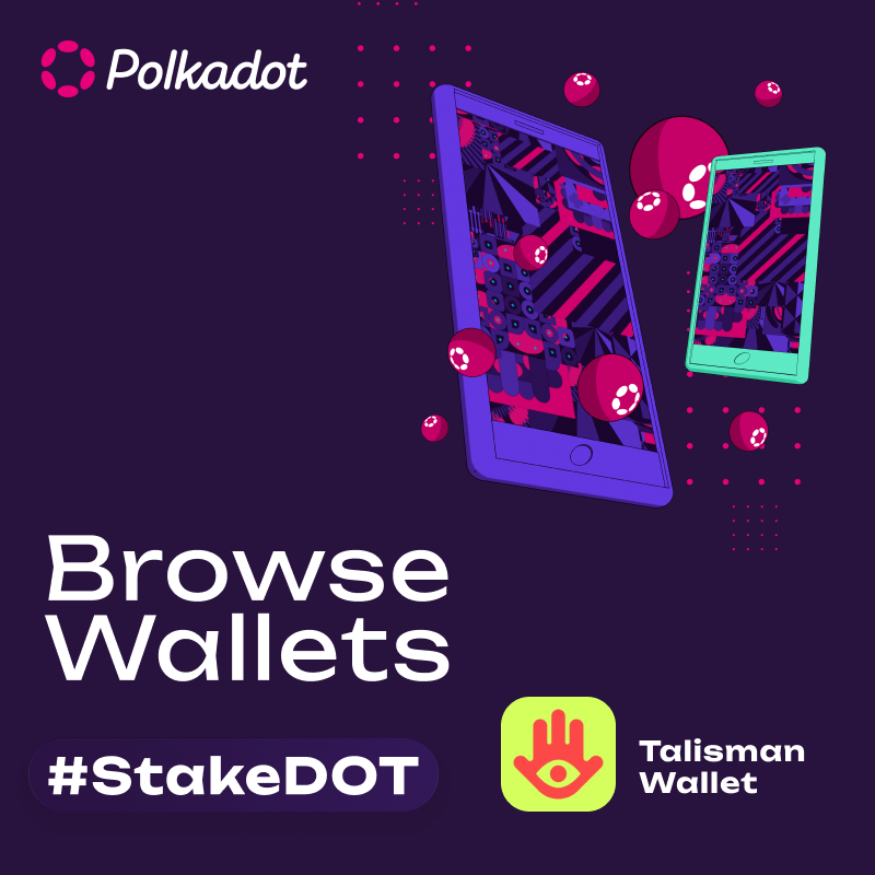 Polkadot's tweet photo. Looking for the best wallet to #StakeDOT? 

Find out here 👉